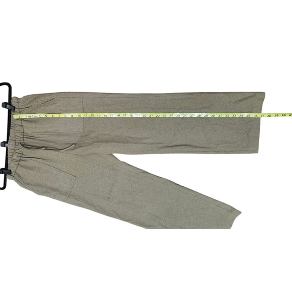 Moia wool blend pants womens brown drawstring elastic waist pockets Korean style - Picture 7 of 9